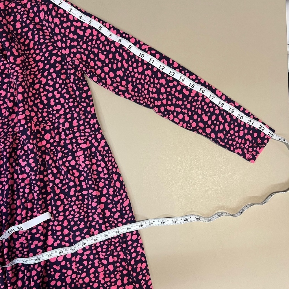 Joules Annalise Leopard Pink and Blue Henley Long Sleeve Dress Size 0 - Picture 12 of 12